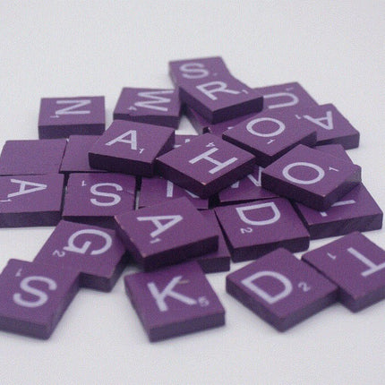 100 Pcs Wooden Scramble Scrabble Letters Tiles - COLOR Scrabble Tile - 18mm x 20mm - Complete 100 Pcs Set - Wedding Scrapbook