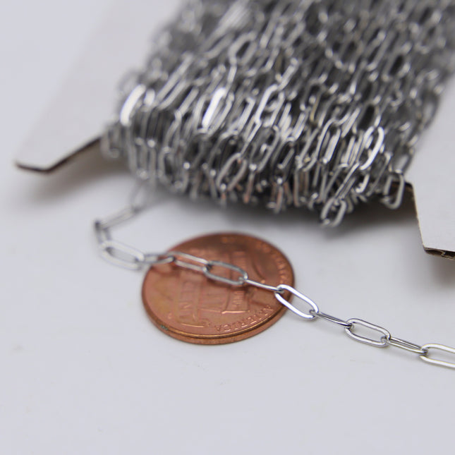 Stainless Steel RECTANGLE Fashion Flat Chunky chain, 3/10/30/50/100 feet of Surgical SOLDERED Sturdy - 2.5x6.4mm Link - STREC2564