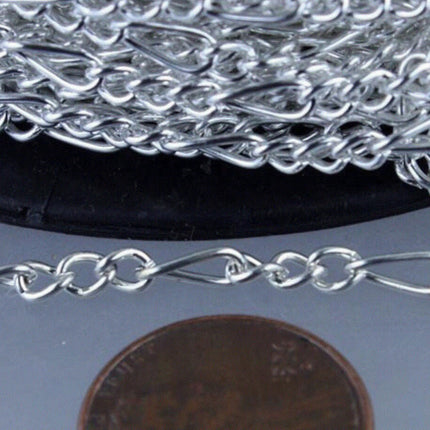 Figaro Chain bulk, 3/12/32 Feet - 7x3mm 20G Unsoldered - Antique Copper/Brass/Rhodium/Gunmetal/Black Plated - Necklace Bracelet  - 7x3FIG