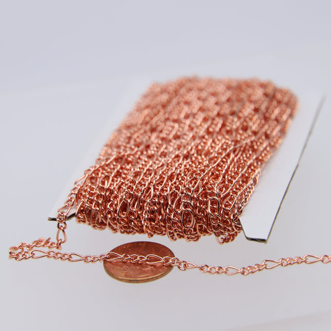 Figaro Chain bulk, 50/100 Feet - 7x3mm 20G Unsoldered - Antique Copper/Brass/Rhodium/Gunmetal/Black Plated - Necklace Bracelet  - 7x3FIG