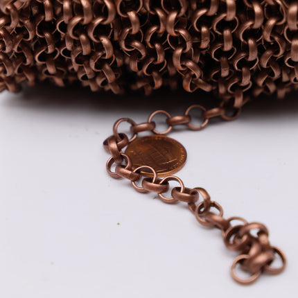 Chunky Big Large Monster Fashion Rolo Chain, 1/3/10 Ft - Antique Brass/Copper/Rhodium/Gunmetal/Black - 8.0mm - Unsoldered -Bracelet  80ROLO