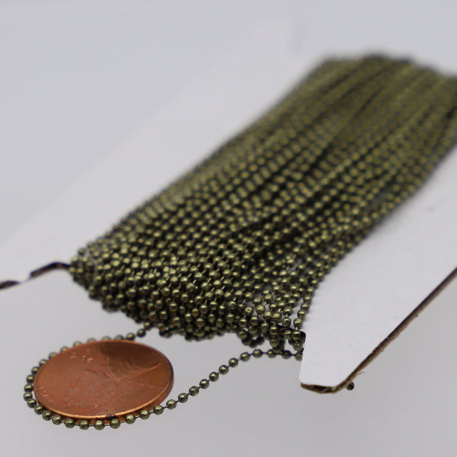 100 Feet Facet Ball Chain with FREE 100 pcs of Connectors - 1.5mm - Antique Brass/Copper/Rhodium/Gunmetal/Silver/Rose Gold Bulk Chain - 15DC