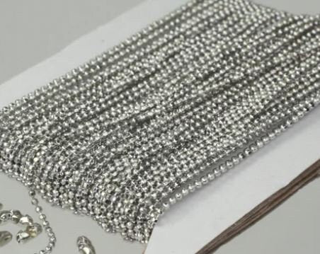 10 Feet Facet Ball Chain with FREE 10 pcs of Connectors - 1.2mm - Antique Brass/Copper/Rhodium/Gunmetal/Silver/Rose Gold Bulk Chain - 12DC