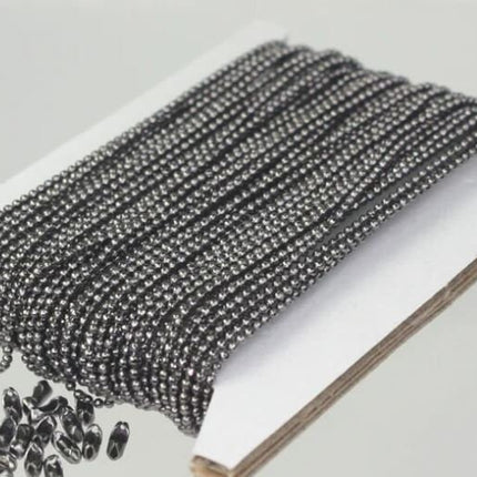 3 Feet Sample Facet Ball Chain with FREE 5 pcs of Connectors - 1.2mm - Antique Brass/Copper/Rhodium/Gunmetal/Silver/Rose Gold Chain - 12DC
