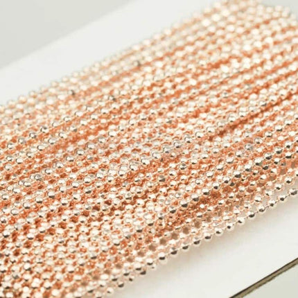 10 Feet Facet Ball Chain with FREE 10 pcs of Connectors - 1.2mm - Antique Brass/Copper/Rhodium/Gunmetal/Silver/Rose Gold Bulk Chain - 12DC