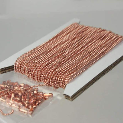 100 Feet Sample Facet Ball Chain with FREE 100 pcs of Connectors - 1.2mm - Antique Brass/Copper/Rhodium/Gunmetal/Silver/Rose Gold - 12DC