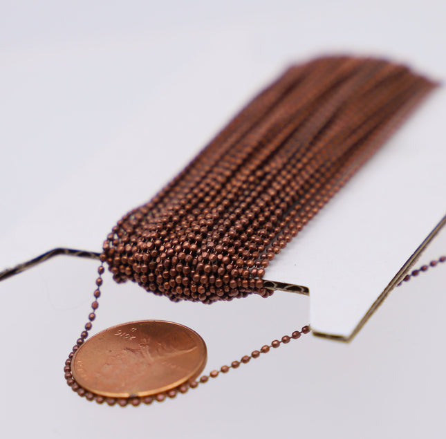 32 Feet Facet Ball Chain with FREE 50 pcs of Connectors - 1.2mm - Antique Brass/Copper/Rhodium/Gunmetal/Silver/Rose Gold Bulk Chain - 12DC