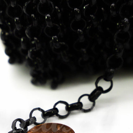 Chunky Big Large Fashion Rolo Chain, 1/3/10 Feet - BLACK/Antique Brass/Copper/Rhodium/Gunmetal - 7.0mm - Unsoldered Link -Bracelet  70ROLO
