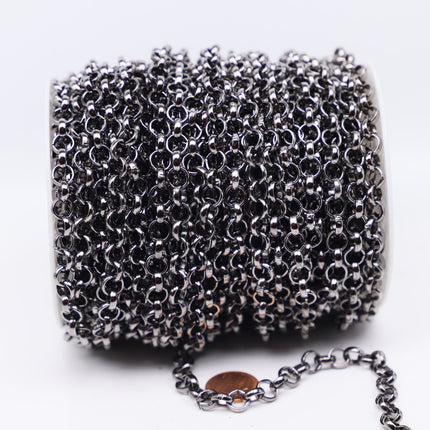 10 ft of Bulk Big Chunky Rolo Chain - Rhodium/Antique Brass/Copper/Gunmetal/Black Plated Chain Heavy Bracelet Necklace - 8.0mm(0.315 inch)