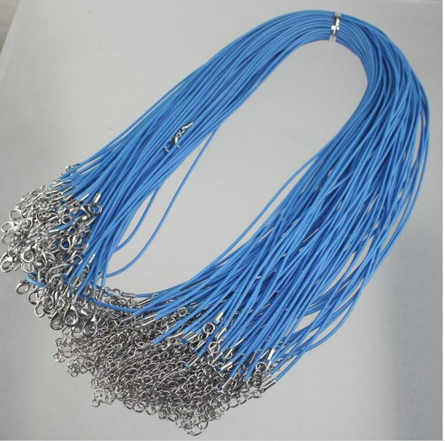 1/5/10/25/50/100pcs 1.5mm/2.0mm 18-20 inch adjustable compressed cotton quality necklace cord - BLACK