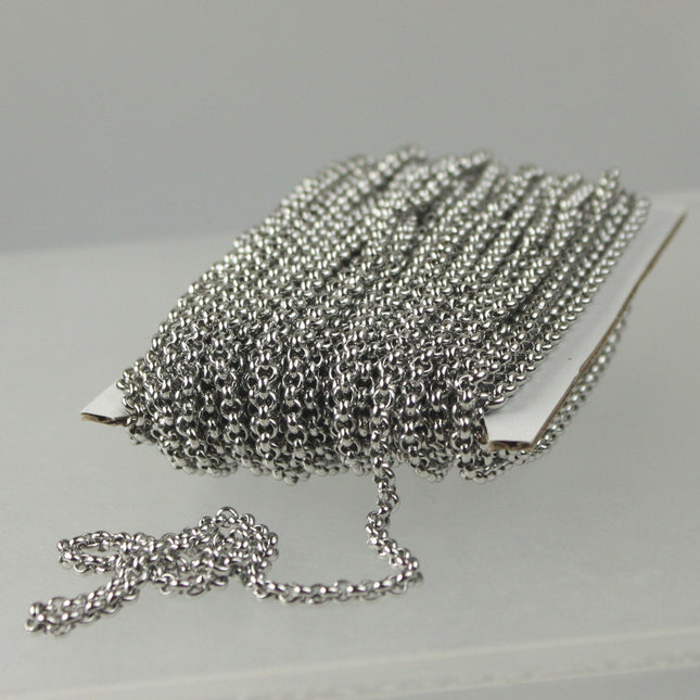 3 feet Stainless Steel Chain ROLO chain - 2.5mm  - Bulk Chain Necklace Wholesale DIY Jewelry Chain - ST25BL