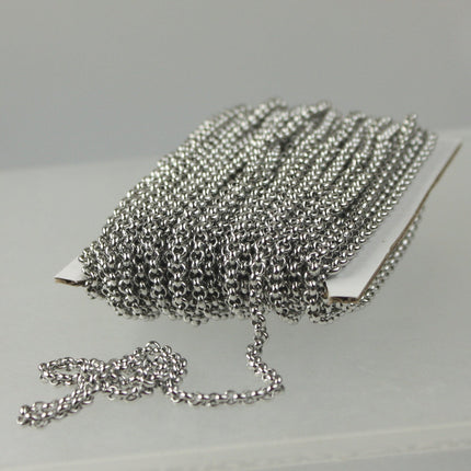 30 Ft Stainless Steel Chain ROLO chain - 2.0mm  - Bulk Chain Necklace Wholesale DIY Jewelry Chain - ST20BL