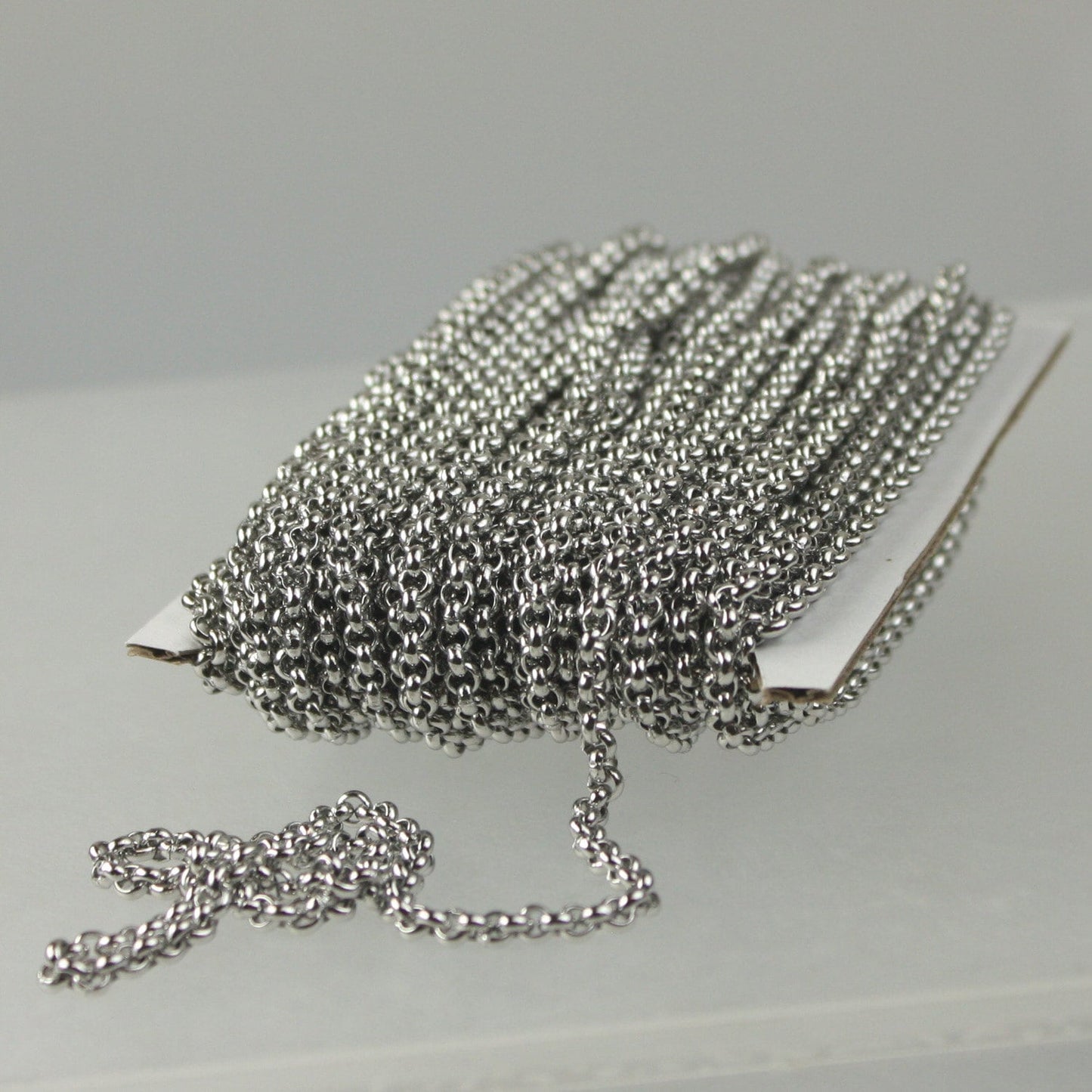 100 feet Stainless Steel Chain ROLO chain - 2.0mm  - Bulk Chain Necklace Wholesale DIY Jewelry Chain - Ship from USA California - ST20BL