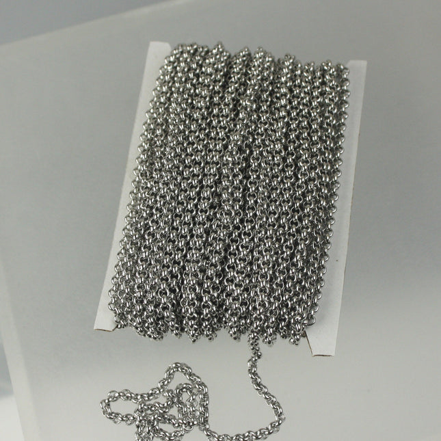 3 feet Stainless Steel Chain ROLO chain - 2.5mm  - Bulk Chain Necklace Wholesale DIY Jewelry Chain - ST25BL