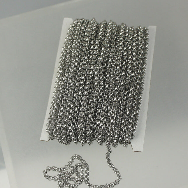 10 Ft Stainless Steel Chain ROLO chain - 2.0mm 2mm - Bulk Chain Necklace Wholesale DIY Jewelry Chain - ST20BL