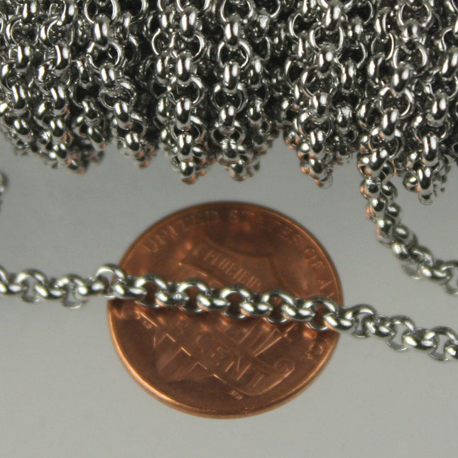 300 feet Stainless Steel Chain ROLO chain - 2.5mm  - Bulk Chain Necklace Wholesale DIY Jewelry Chain - ST25BL