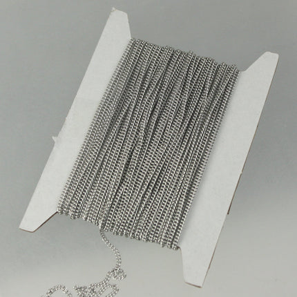 Stainless Steel SOLDER Curb Chain, 100 ft spool of Surgical Stainless Steel 316L Sturdy tiny curb chain - 1.45mm Soldered Link