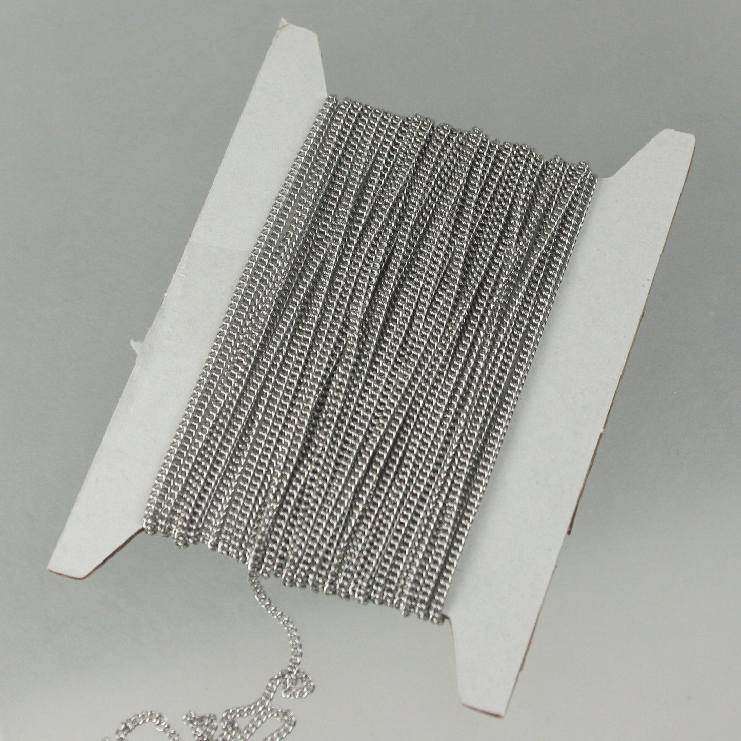 Stainless Steel SOLDER Curb Chain, 100 ft spool of Surgical Stainless Steel 316L Sturdy tiny curb chain - 1.45mm Soldered Link