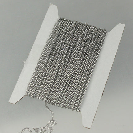 Stainless Steel chain bulk, 10ft spool of Surgical Stainless Steel 316L Sturdy tiny curb chain - 1.45mm Soldered Link