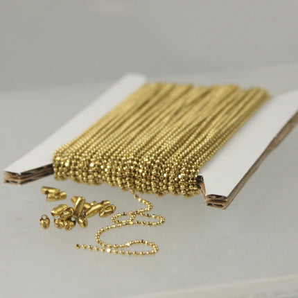raw Brass Ball Chain Bulk, 10 ft. spool of FACET micro ball chain - - 12DC
