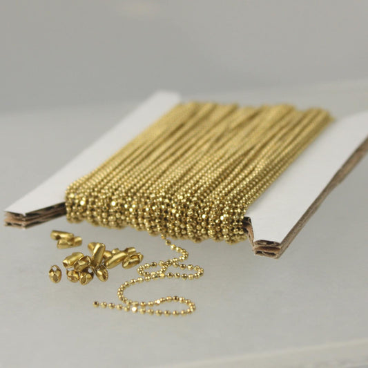 raw Brass Ball Chain Bulk, 10 ft. spool of FACET micro ball chain - - 12DC