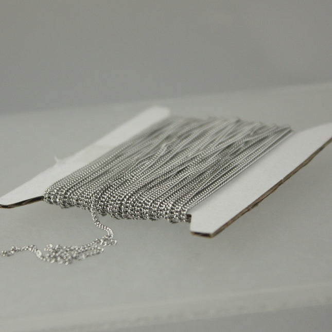 Stainless Steel chain bulk, 30ft spool of Surgical Stainless Steel 316L Sturdy tiny curb chain - 1.45mm Soldered Link