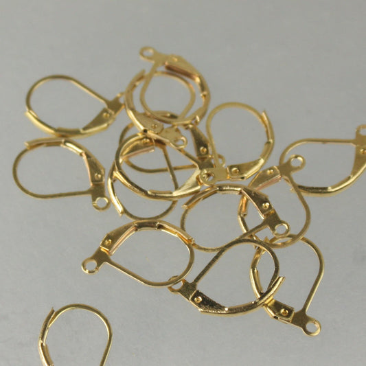 50 RAW Brass Leverback Earrings earwire 10X16mm