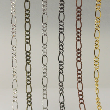 NEW 32 Ft Spool of Antique Brass SOLDERED Sturdy figaro chain 2.9mm - 2.9FIGARO