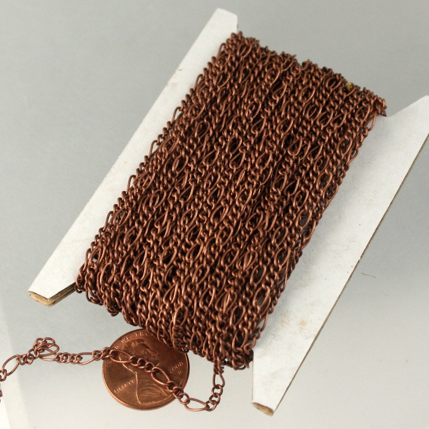 100 feet Antique Copper FIGARO Chain bulk chain - 2.9mm SOLDERED Link - Sturdy figaro chain -  2.9FIGARO