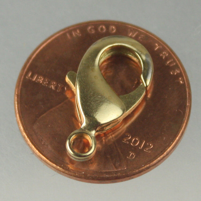 20 pcs of RAW Brass BIG lobster claw brass clasp 16x9mm - LOB16