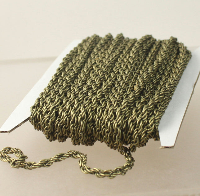 32 ft of Antique Brass Plated BIG Heavy Fashion Rope Chain - 3.5mm Thickness - 35ROPE