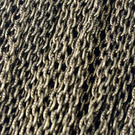 32 ft of VINTAGE style Antique Brass finished Textured Cable Chain - 4X3mm unsoldered link - 43TEX