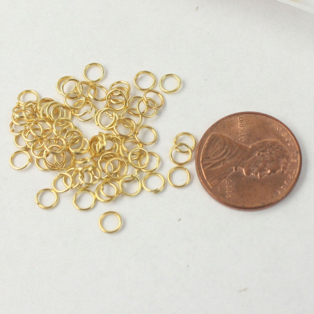 4mm Jump Rings, 1000 Gold Plated Jump Rings Jumprings Open 4x0.5mm 24 Gauge 24G Link Connector Open Jump Rings - 5x4mm