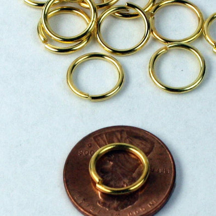 500 pcs 10mm Jump Rings, Gold Plated Jumprings Open 10x1.2mm 16 Gauge 16G Link Connector Open Jump Rings 12x10mm
