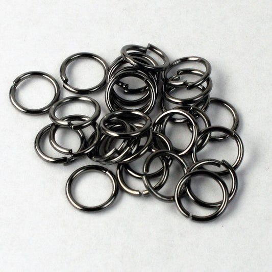 10mm Jump Rings, 50 Gunmetal Jump Rings Jumprings Open 10x1.2mm 16 Gauge 16G Link Connector Open Jump Rings - 12x10mm