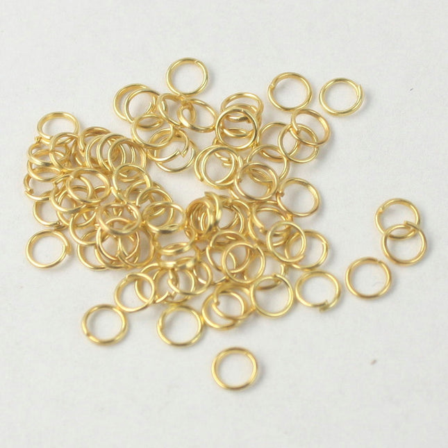 4mm Jump Rings, 1000 Gold Plated Jump Rings Jumprings Open 4x0.5mm 24 Gauge 24G Link Connector Open Jump Rings - 5x4mm
