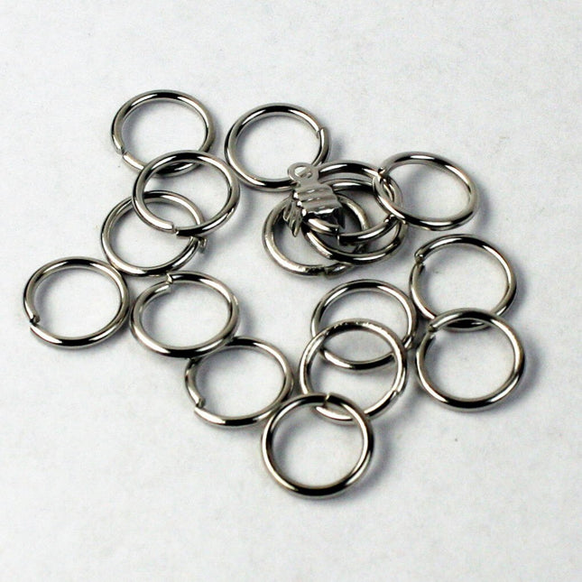 10mm Jump Rings, 50 pcs of Rhodium Jump Rings / Jumprings - 10mm 16 gauge 1.2 mm Link Connector Open Jump Rings 12x10mm
