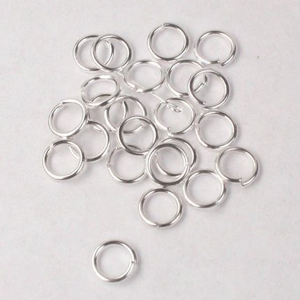 8mm Jump Rings, 100 pcs of Sterling Silver Plated Jump Rings / Jumprings - 8mm 16 gauge 1.2mm Link Connector Open Jump Rings 12x8mm