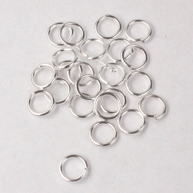 8mm Jump Rings, 100 pcs of Sterling Silver Plated Jump Rings / Jumprings - 8mm 16 gauge 1.2mm Link Connector Open Jump Rings 12x8mm