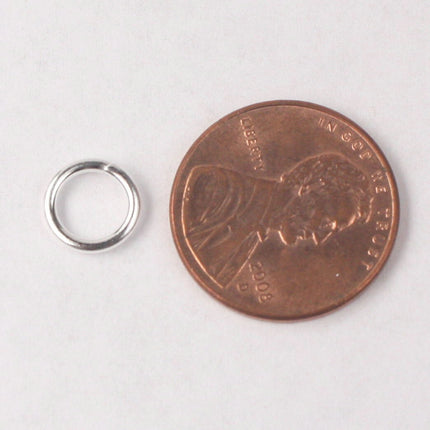 8mm Jump Rings, 100 pcs of Sterling Silver Plated Jump Rings / Jumprings - 8mm 16 gauge 1.2mm Link Connector Open Jump Rings 12x8mm