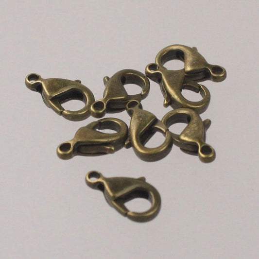 30 pcs of Antique Brass Alloy lobster claw clasp 10x5mm - LOB10