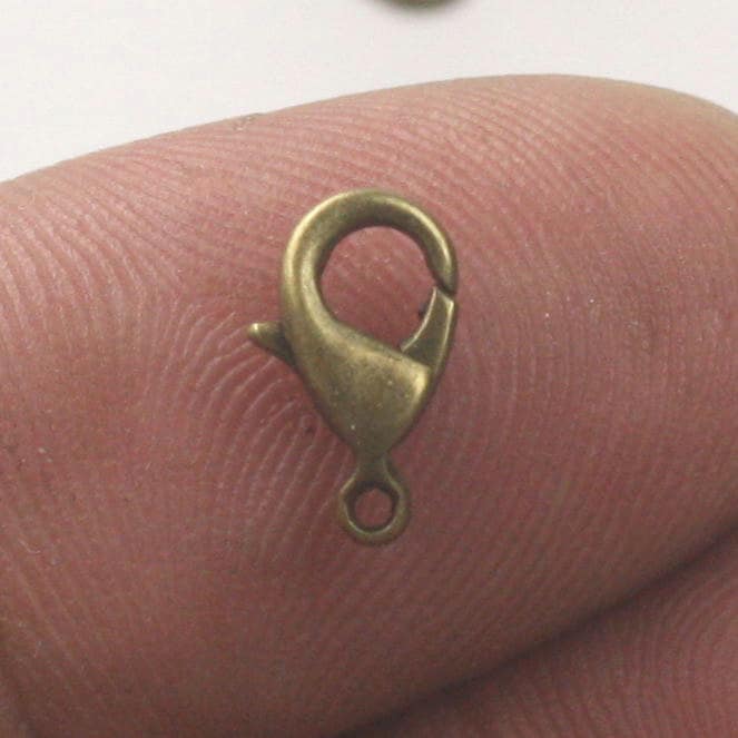 30 pcs of Antique Brass Alloy lobster claw clasp 10x5mm - LOB10