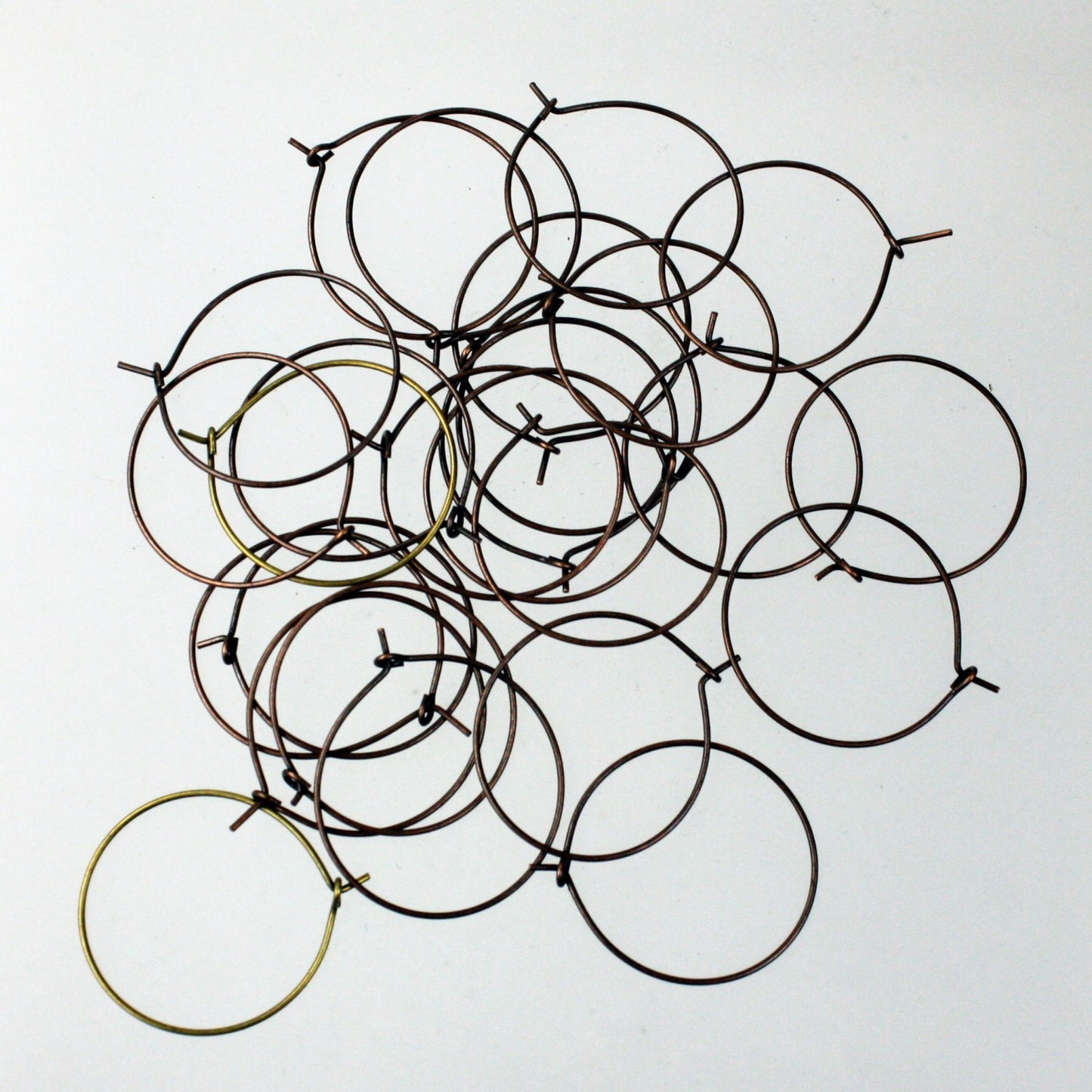 NEW Wholesale 500 pcs  - 25mm 1 inch Antique Copper Plated Wine Glass Hoops Simple hoop earwires - Ship from California USA