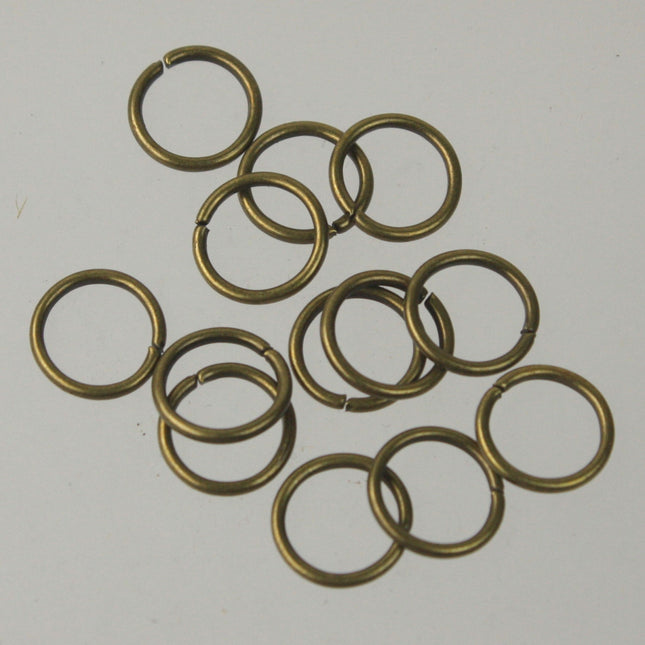 10mm Jump Rings, 50 Antique Brass Jump Rings / Bronze Open 10x1.2mm 16 Gauge 16G  Link Connector Open Jump Rings O Ring 12x10mm