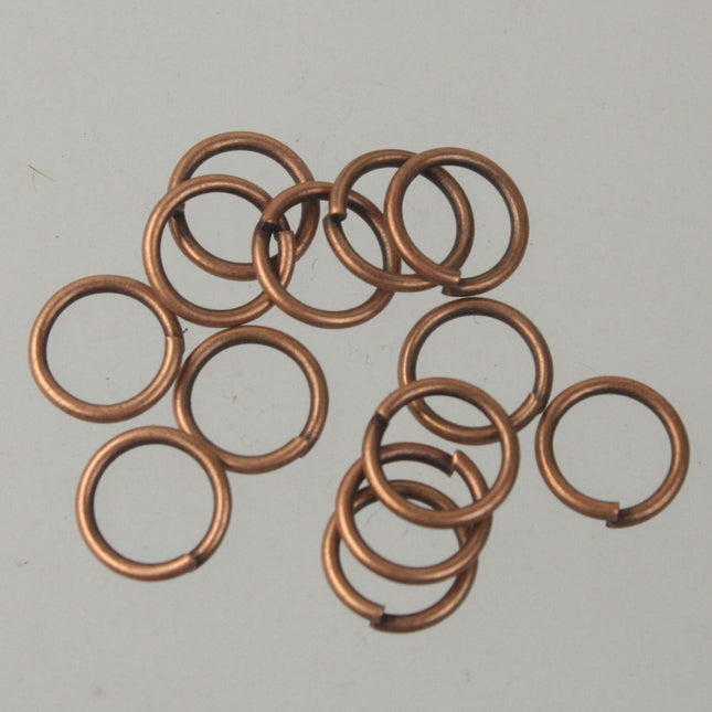10mm Jump Rings, 50 Antique Copper Jump Rings Open 10x1.2mm 16 Gauge 16G Bulk Jumprings Jump Rings Link Connector Open Jump Rings  12x10mm