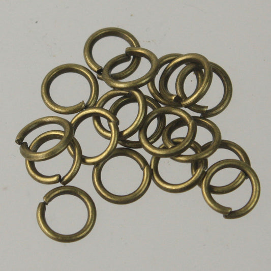 8mm Jump Rings, 100 Antique Brass Jump Rings / Bronze Open 8x1.2mm 16 Gauge 16G Link Connector Open Jump Rings O Ring 12x8mm