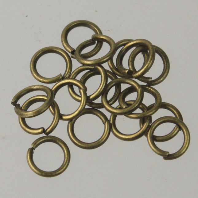 8mm Jump Rings, 100 Antique Brass Jump Rings / Bronze Open 8x1.2mm 16 Gauge 16G Link Connector Open Jump Rings O Ring 12x8mm