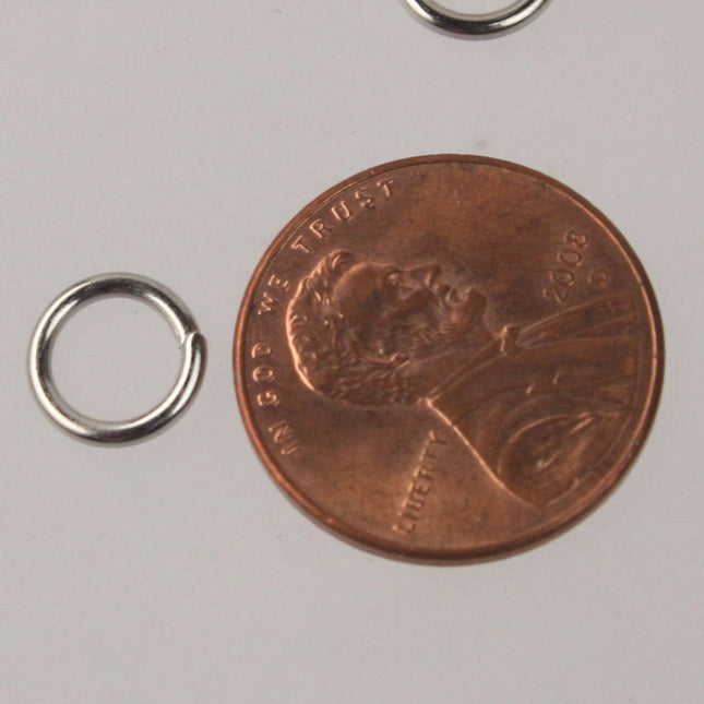 Wholesaler Lot 3000 pcs of 8mm Jump Rings, Rhodium Plated Jump Rings / Jumprings - 8mm 16 gauge 1.2 mm Link Connector Open Jump Rings 12x8mm