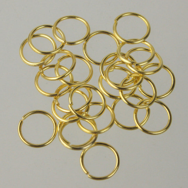 12mm Jump Rings, 50 Gold Plated Jump Rings Jumprings Open 12x1.2mm 16 Gauge 16G Link Connector Open Jump Rings -  12x12mm
