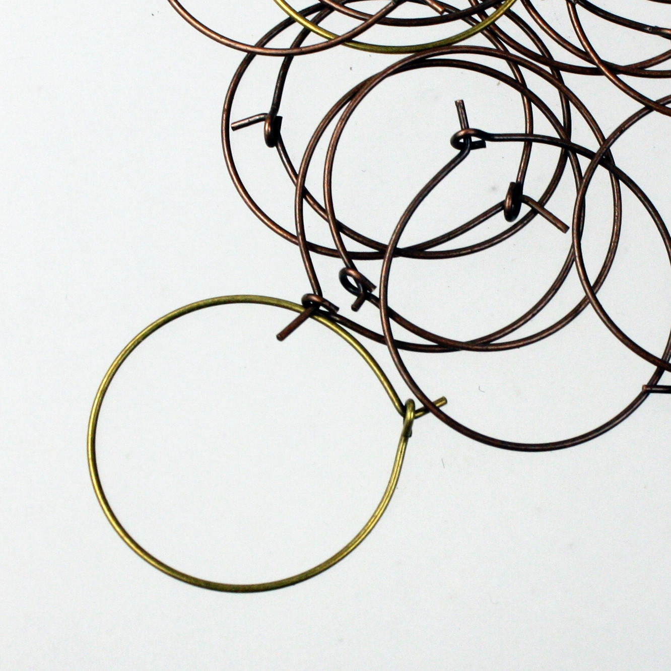 NEW Wholesale 500 pcs  - 25mm 1 inch Antique Copper Plated Wine Glass Hoops Simple hoop earwires - Ship from California USA
